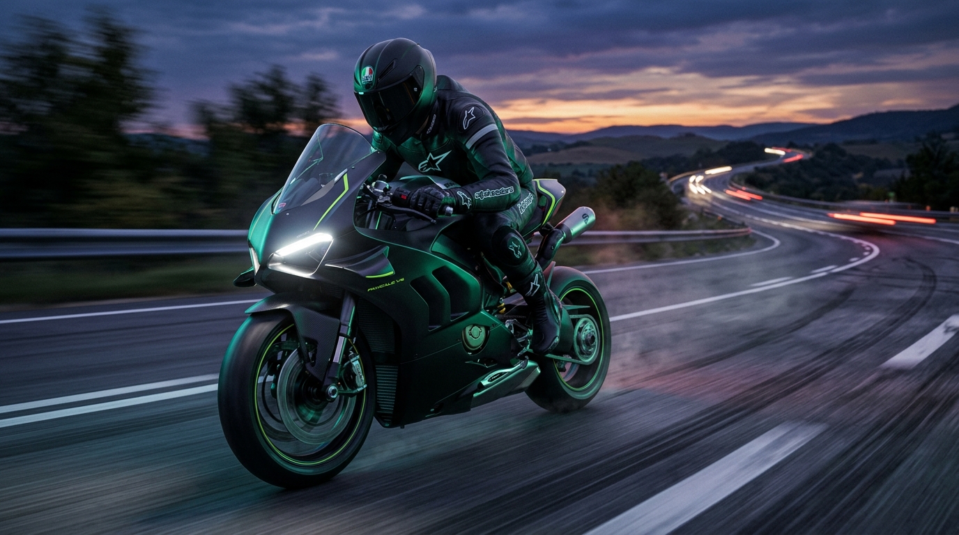 Person riding 3D sport motorcycle in Chennai